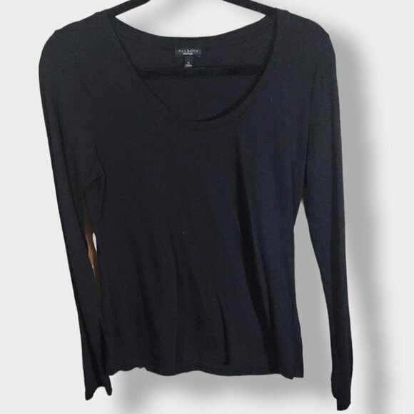 TALBOTS Long Sleeve Crew Neck Tee Black Size M - Picture 1 of 4
